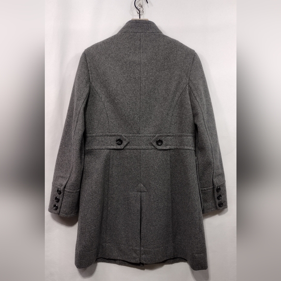 Worthington Wool Blend Classic Trench Coat Womens M Gray Preppy Dark Academia - Picture 5 of 9